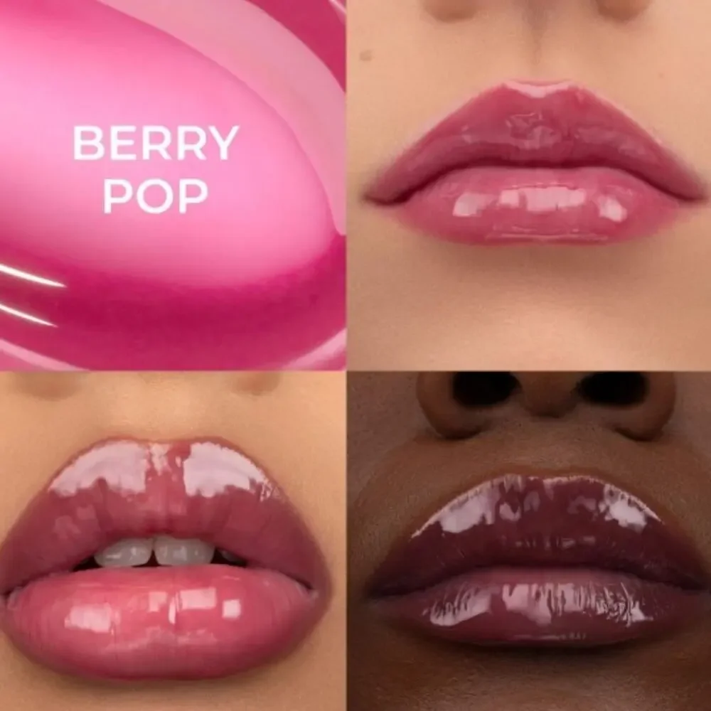 NATASHA DENONA $28 Hy-Gloss Tinted Lip Gloss Balm Berry Pop NIB